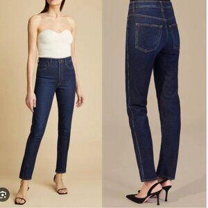 NEW KHAITE Vanessa High Rise Straight Jeans in Indigo in 27